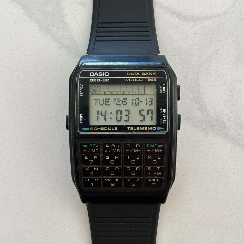 Casio DBC-62 Data Bank World Time Calculator Watch